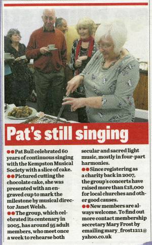 Pat Bull - 60 years singing with the KMS