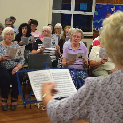 The Choir Rehearses in the Kempston Transfiguration Church Hall